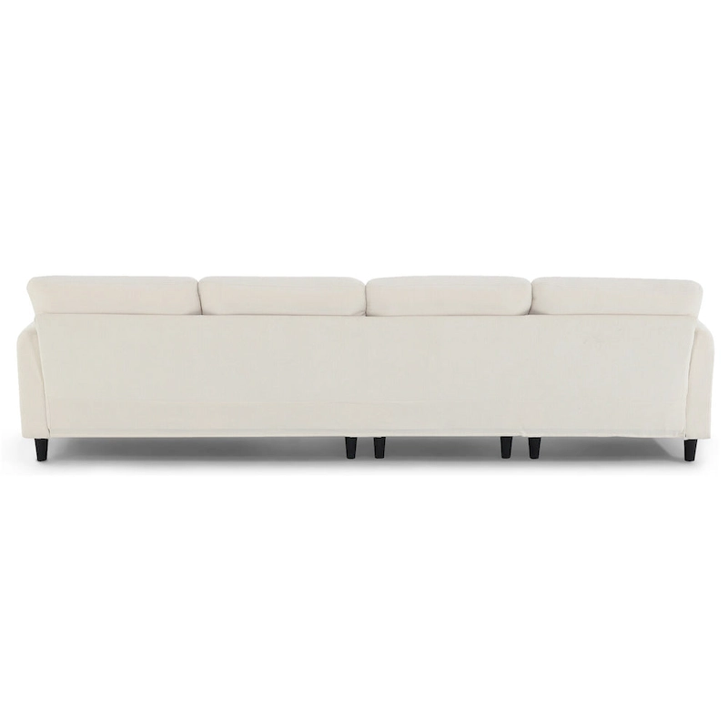110  Modern L-Shaped Convertible 5-Seat Sectional Sofa with Removable Ottoman and 5 Cushions, Plush Chenille Fabric