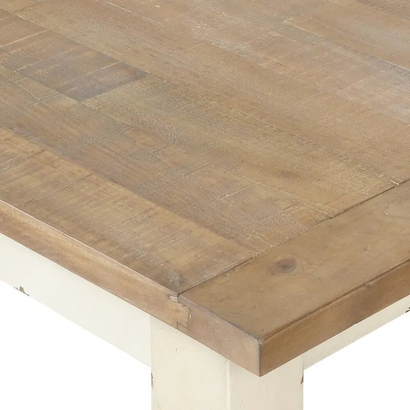 Roundhill Furniture The Gray Barn Far Darrig Antique White and Distressed Oak Wood Dining Bench