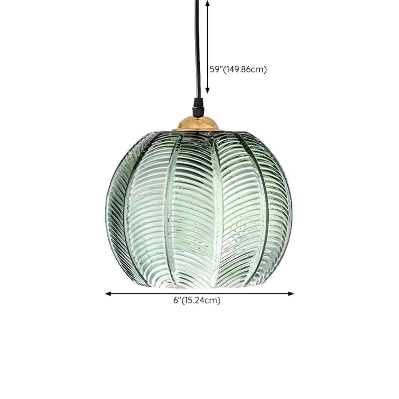 Modern Green Glass Leaf-Inspired Globe Pendant Light