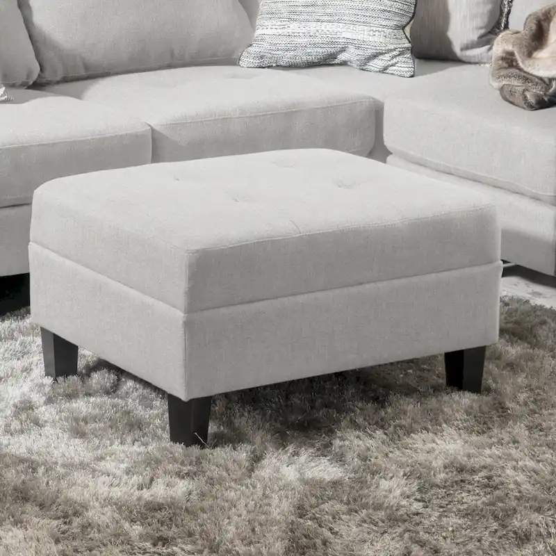 Tiernan Tufted Fabric Ottoman by Christopher Knight Home