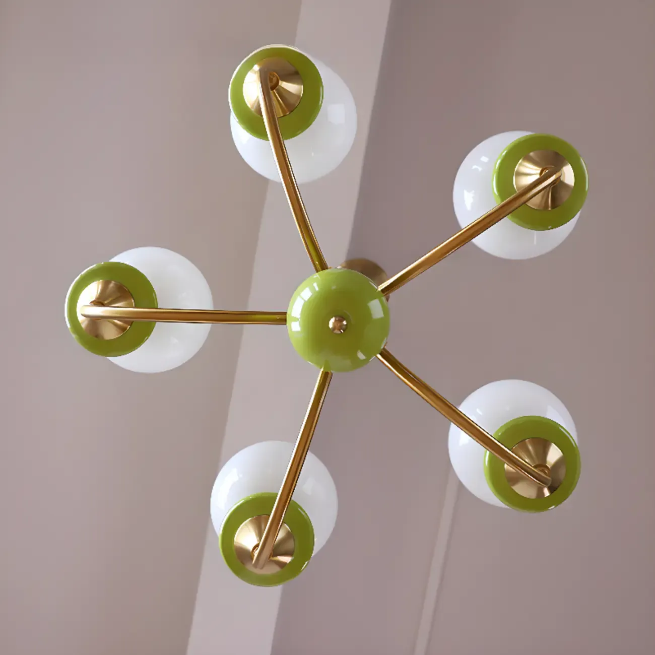 Adjustable Modern Green Globe Chandelier