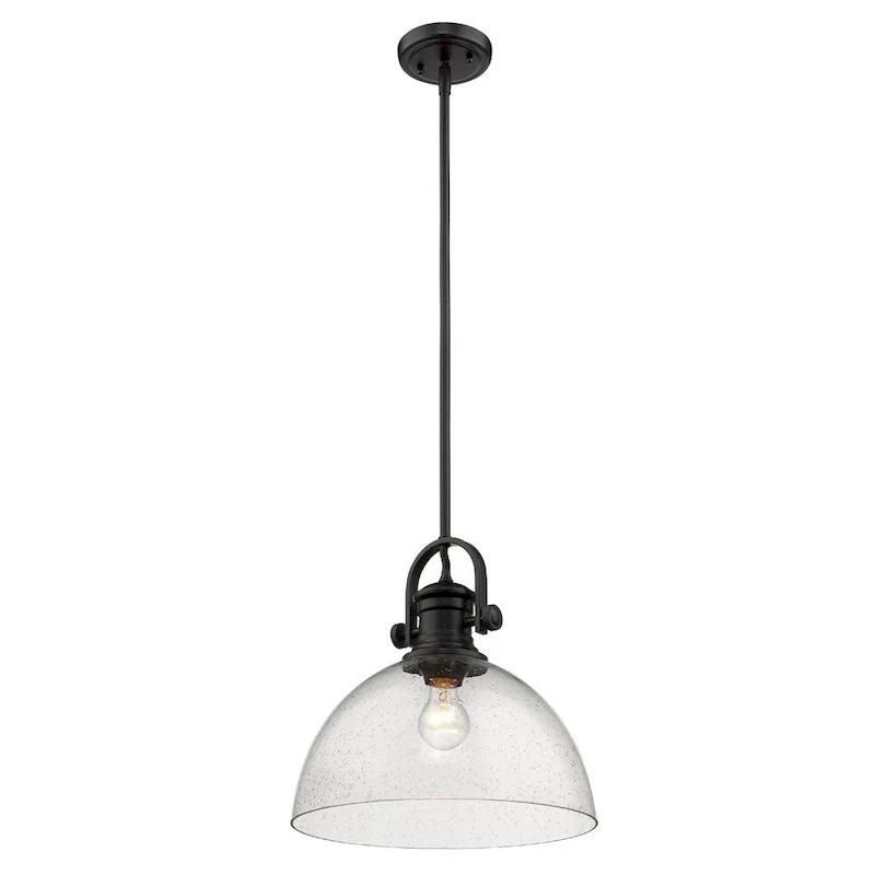 Carbon Loft Barton 1-light Pendant with Seeded Glass