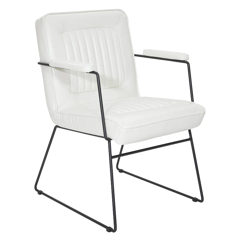 Teigen Faux Leather Chair with Sled Base