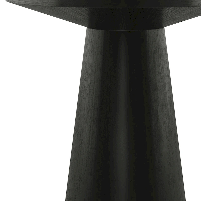 Furniture of America Vitten Modern Round Solid Wood Pedestal End Table