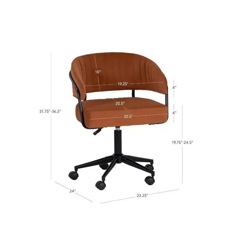 Linon Prestwick Office Chair Caramel