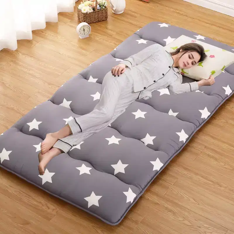 Gray Foldable Floor Futon Mattress, 1-Person (Twin) / 2-Person (Full)