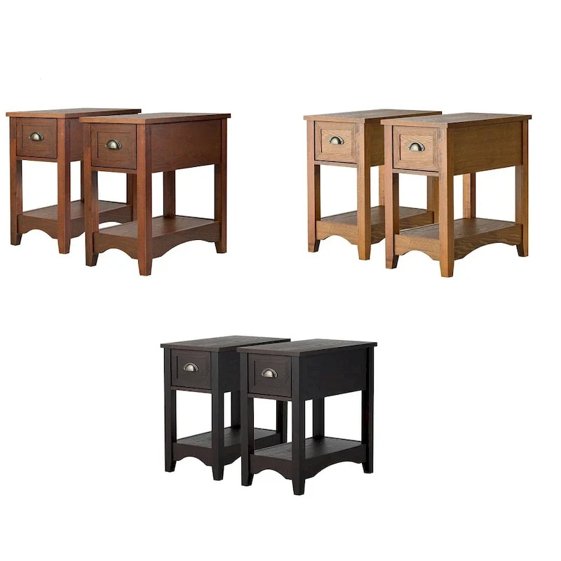 Modern-Style Side Table / Coffee Table (2-Piece Set), Compact Design with Drawer — 13