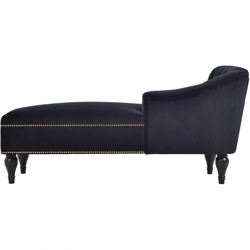 Button Tufted Velvet Chaise Lounge Chair