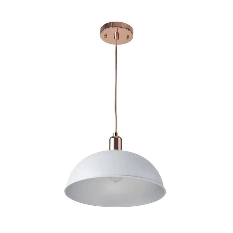 Simple style White iron 1 Lt pendant 14 inch