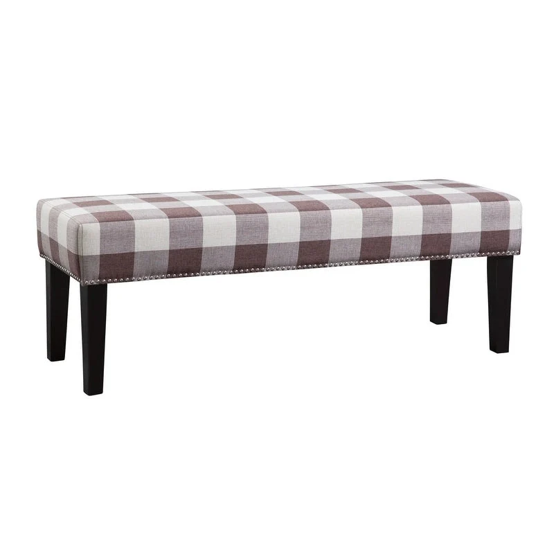 Grafton Home Miley Upholstered Accent Bench w/ Nailhead Trim