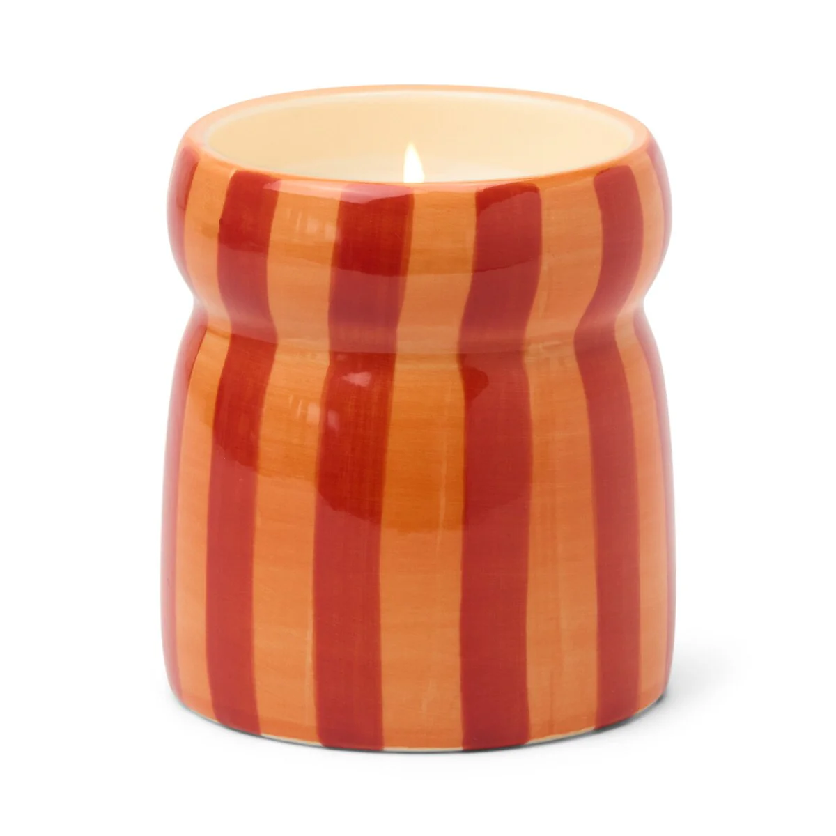 Designworks Cabana 6.5oz Red/Coral Striped Cabana With Lid & Hangtag - Tangerine & Clove