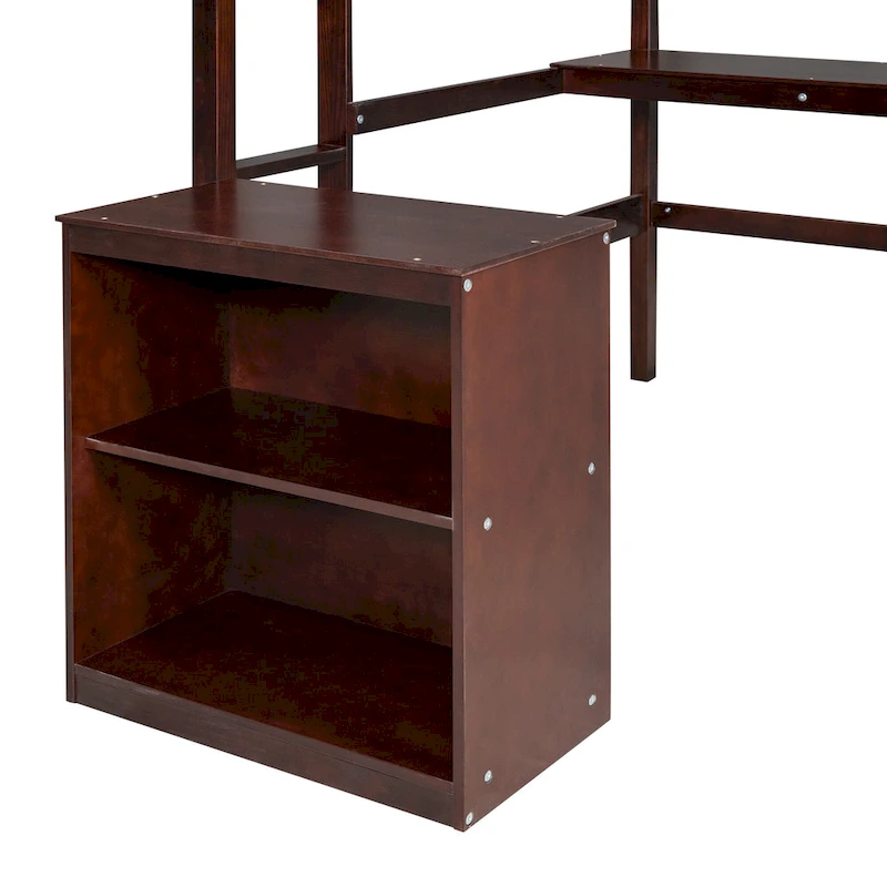 Full Pine Loft Bed with Desk and Writing Board