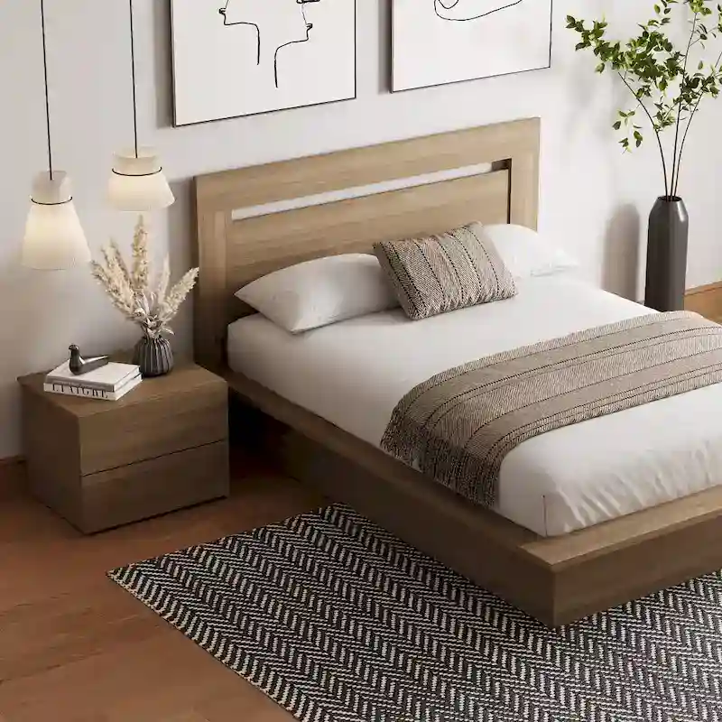 Malibu 3-Piece Bedroom Set with Bed, Headboard, and Nightstand