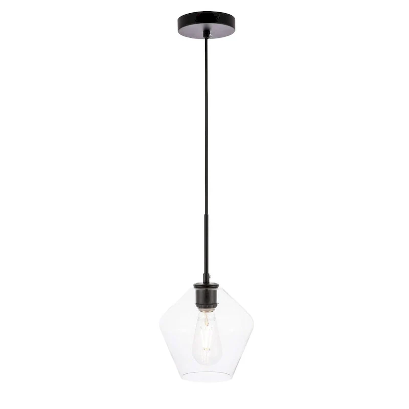 Elegant Lighting Gene Single Light 8  Wide Mini Pendant with Clear