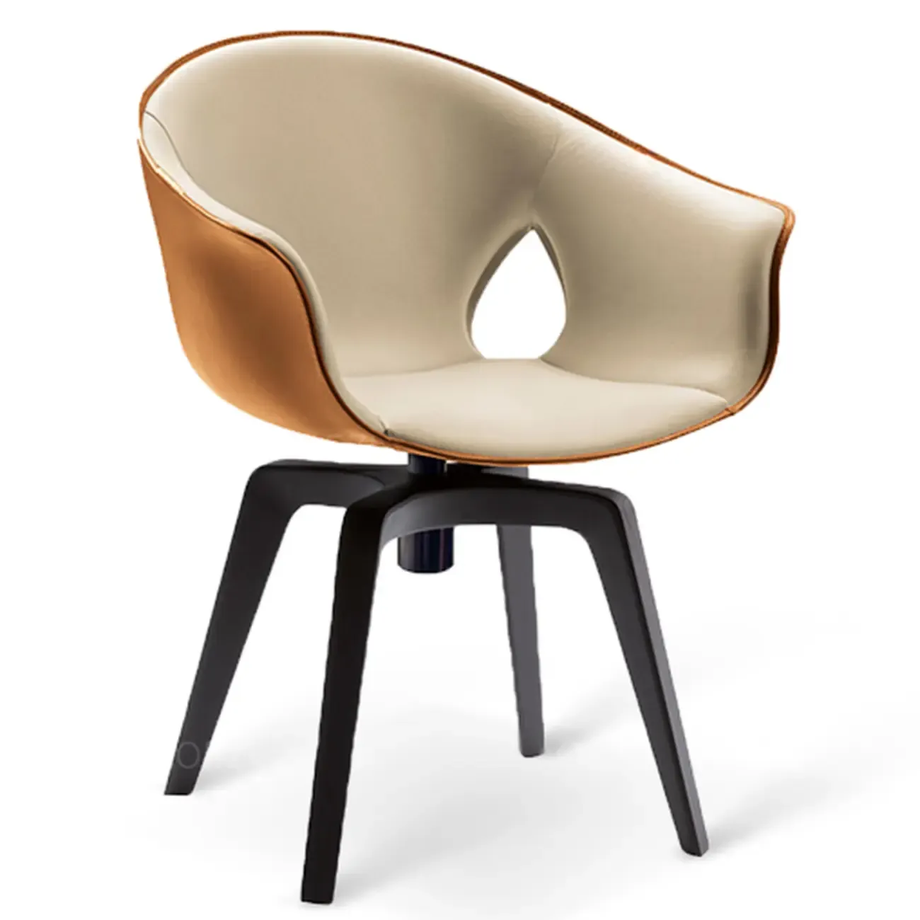 Mid-century Modern Swivel Dining Chairs Curved Low Back