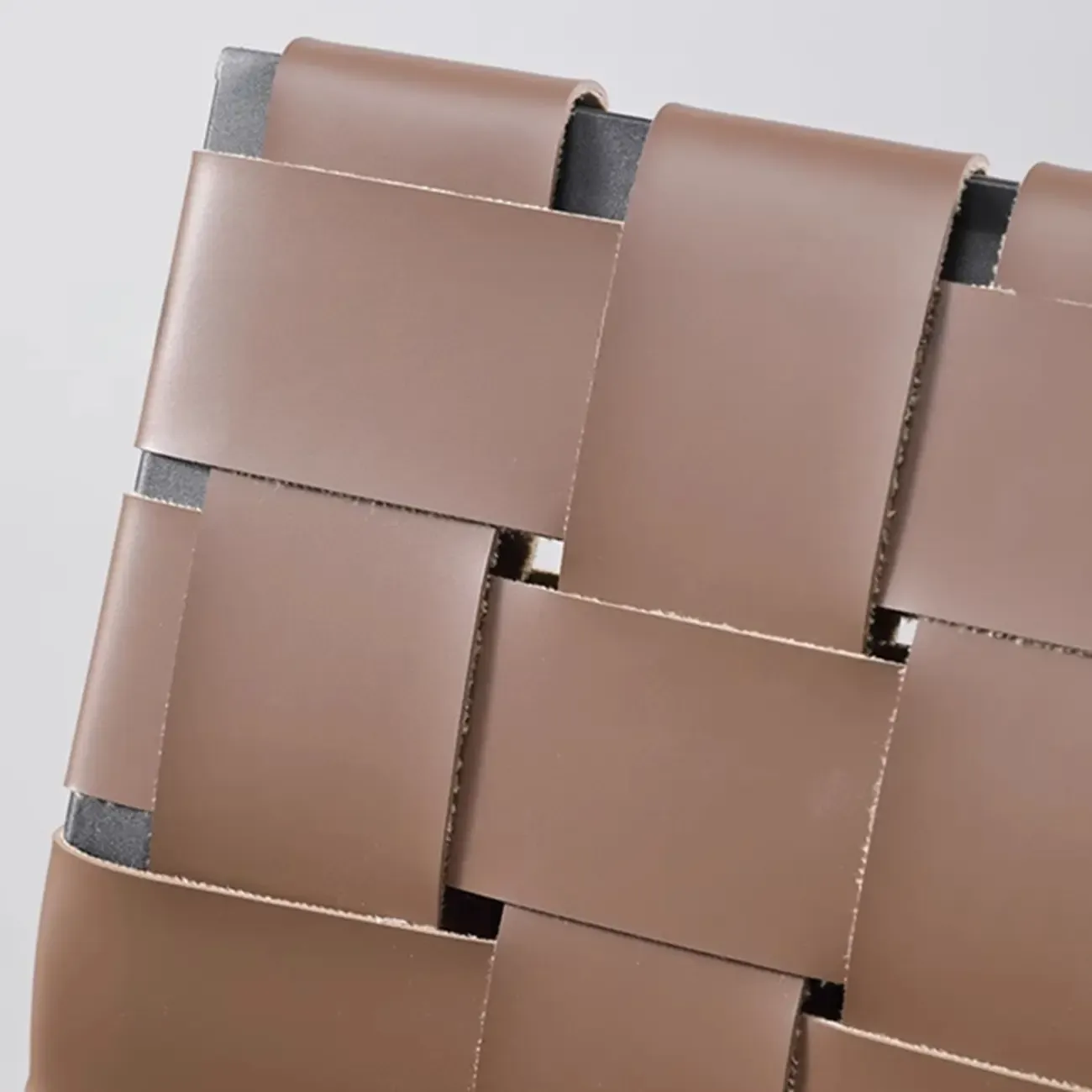 Modern Leather Seat Woven Textured Bar Stools with Back