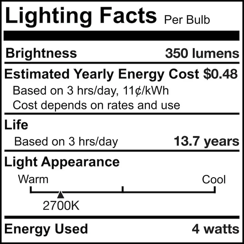 Bulbrite Spunlite Pack of (4) 4 Watt Dimmable C15 LED Filament Light Bulb with Satin Glass Finish and Medium (E26) Base