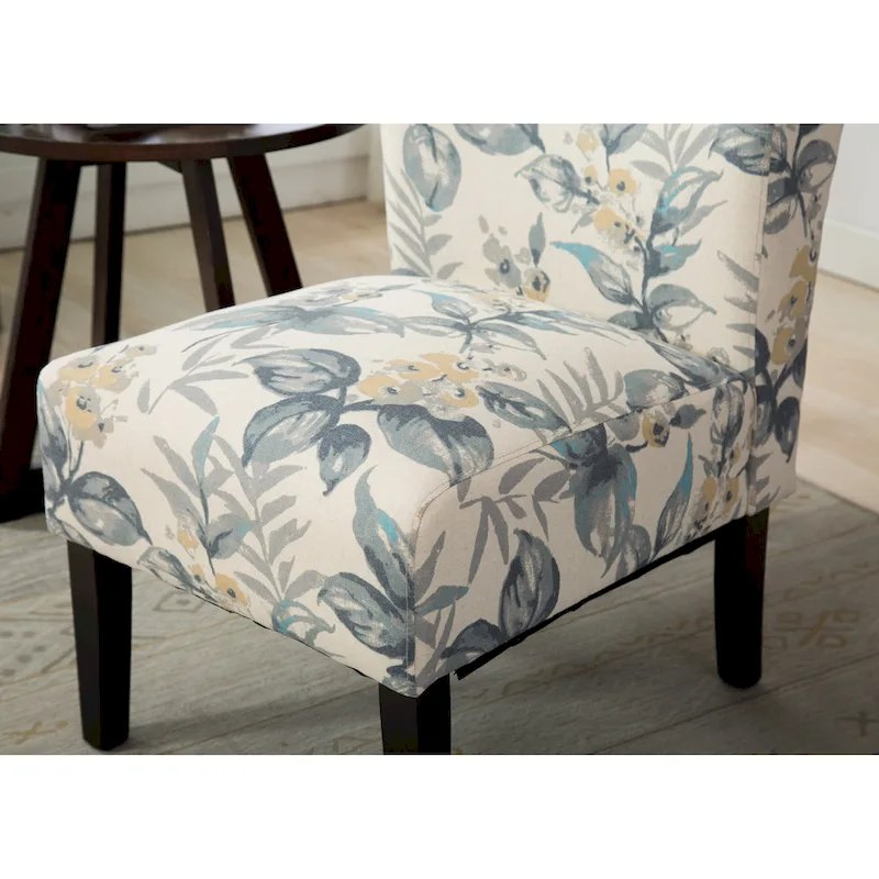 Blue Leaves 29.13 Upholstered Accent Chair