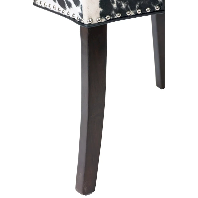 Wingback Upholstered Nailhead Dining Chairs Set of 2