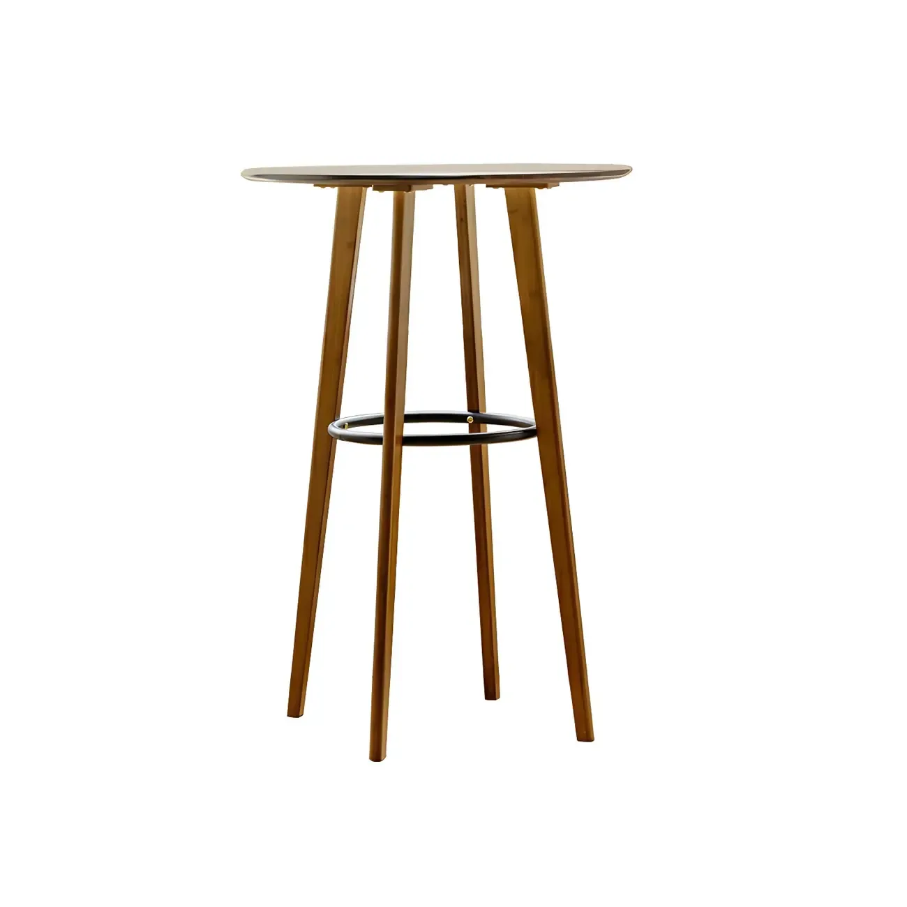 Counter Height Modern Bamboo Wood Round Bar Table
