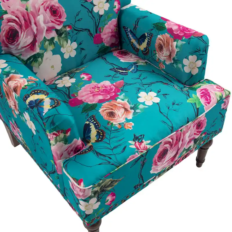 Traditional Upholstered Stripe Accent Chair Modern Armchair