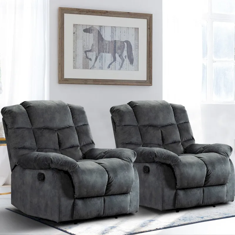 Manual Reclining Fabric Recliner and Single Sofa