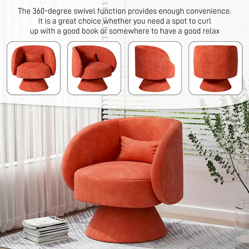 Ouyessir 360 Degree Swivel Cuddle Barrel Sofa Chairs