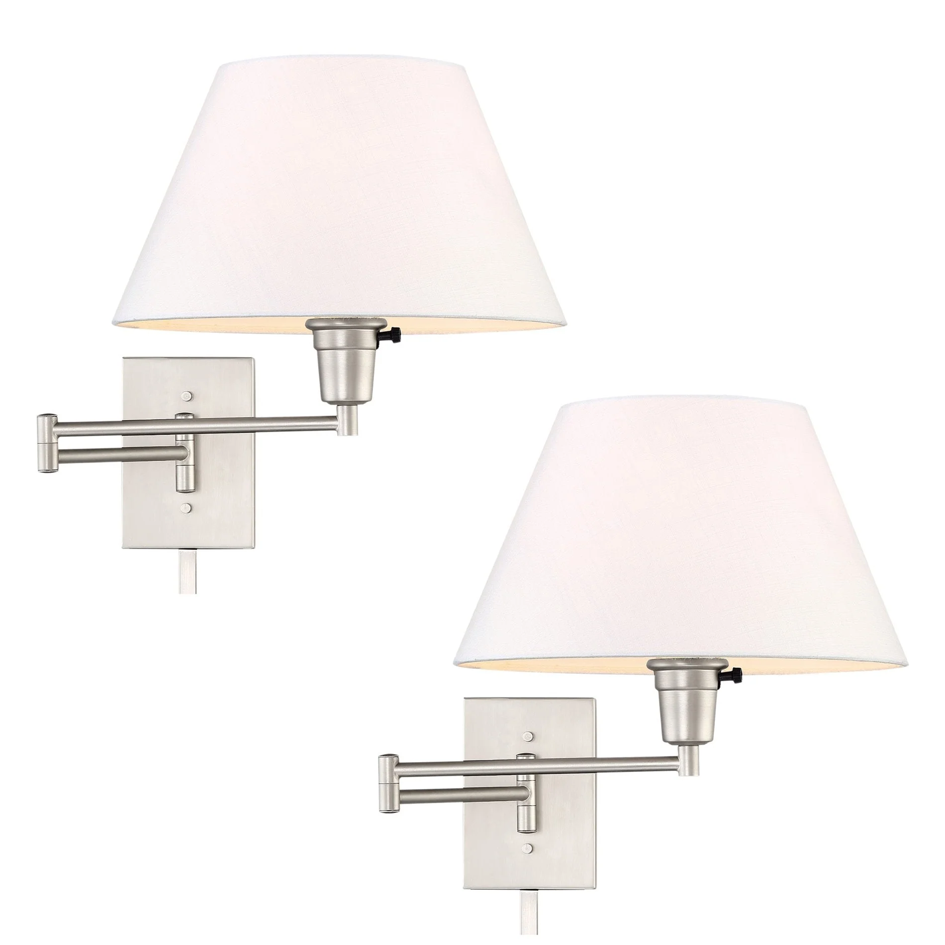 Cambridge 15 Swing Arm Wall Lamp - Plug In/Wall Mount, 2-Pack