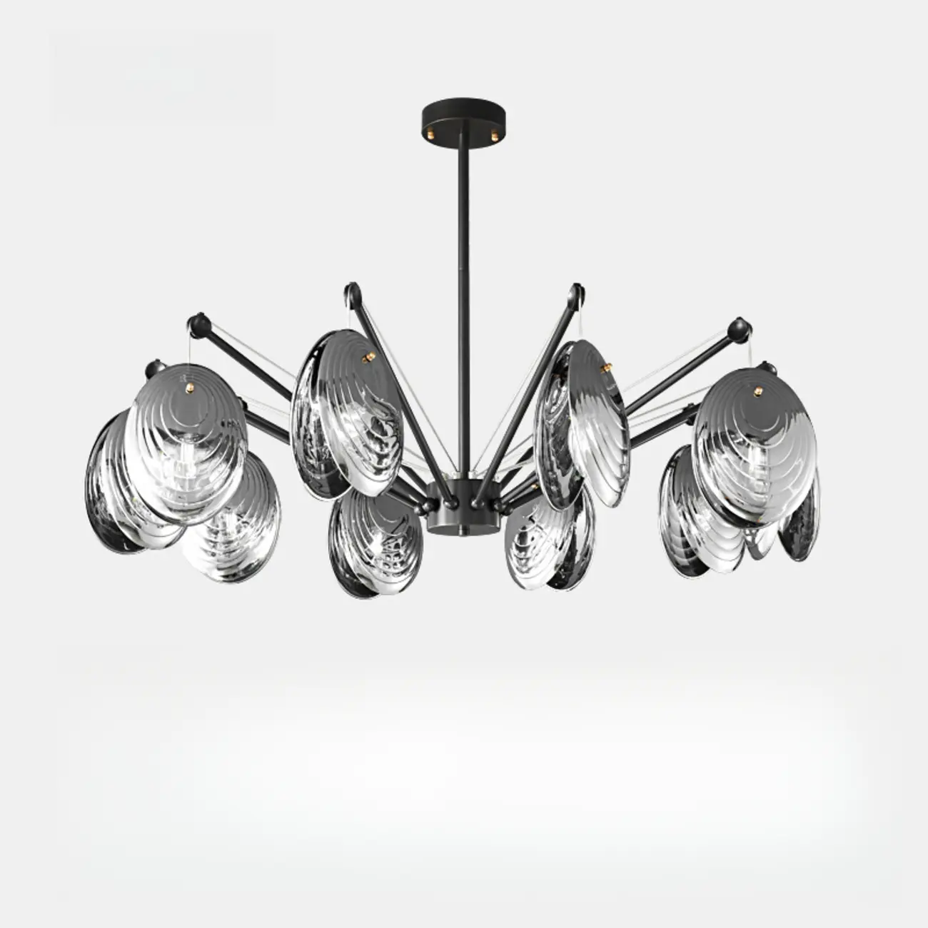 Modern Gray Metal Silver Shell Adjustable Chandeliers