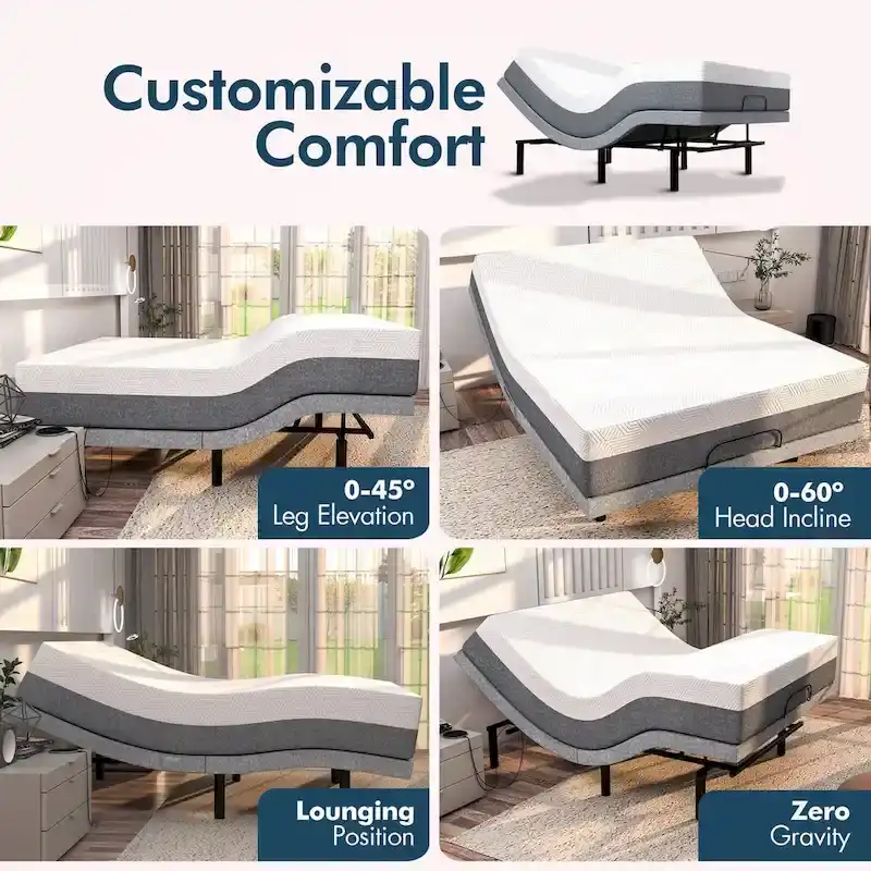Adjustable Bed Base with 12