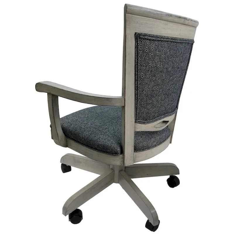 Swivel Wood Dining Caster Chair - 400 on Wheels - Custom Upholstery - 18 inch Seat