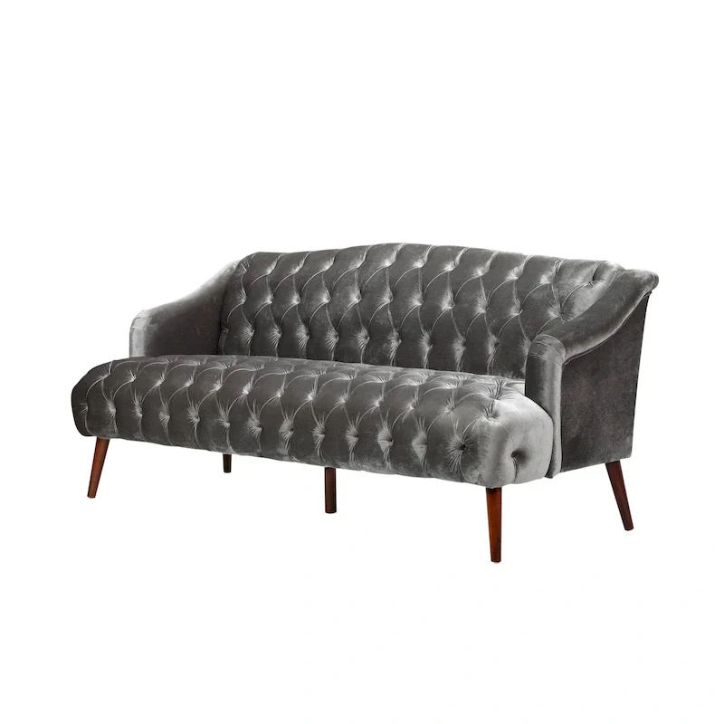 Adelia Modern Glam Tufted Velvet Sofa by Christopher Knight Home