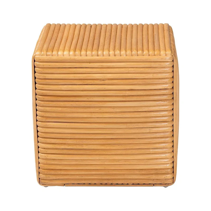 Karina Bohemian Light Honey Rattan Footstool