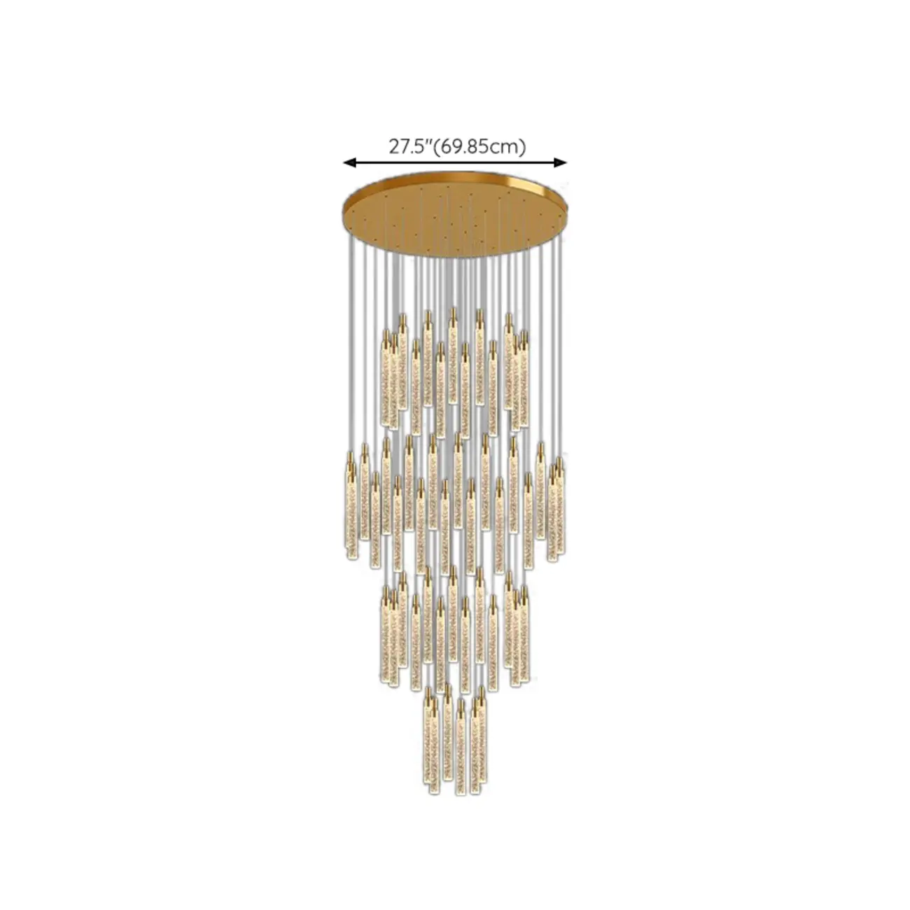 Modern Spiral Crystal Gold LED Chandelier Pendant Light