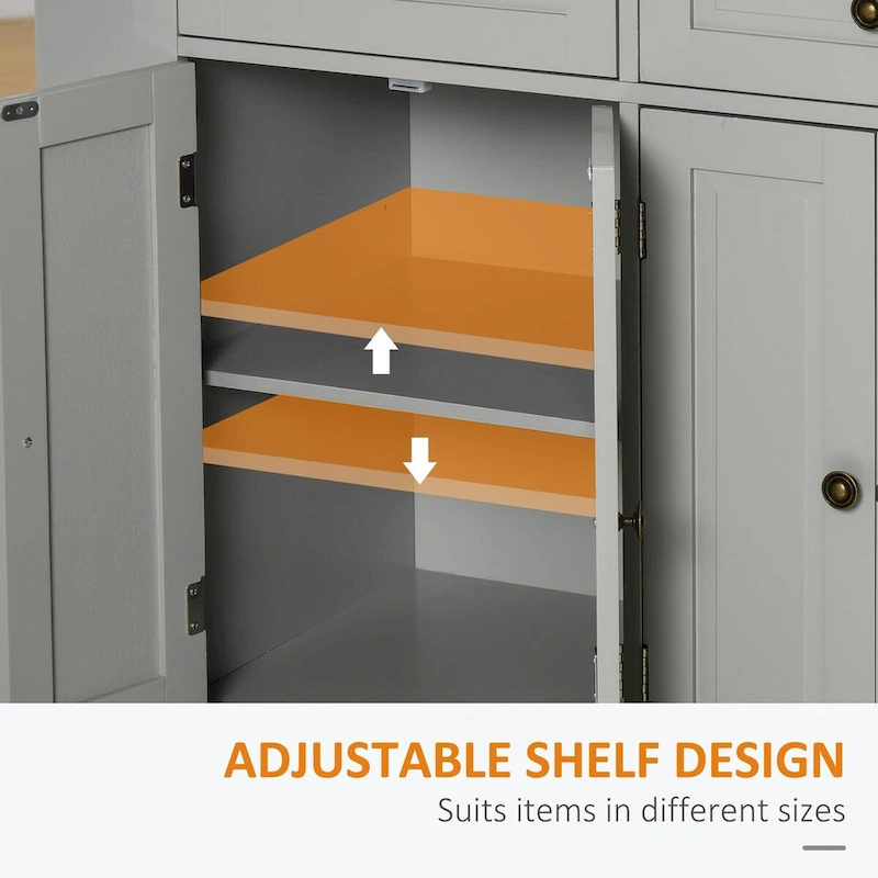 2024 NEW Modern Rolling Kitchen Island Cart with Spice Rack