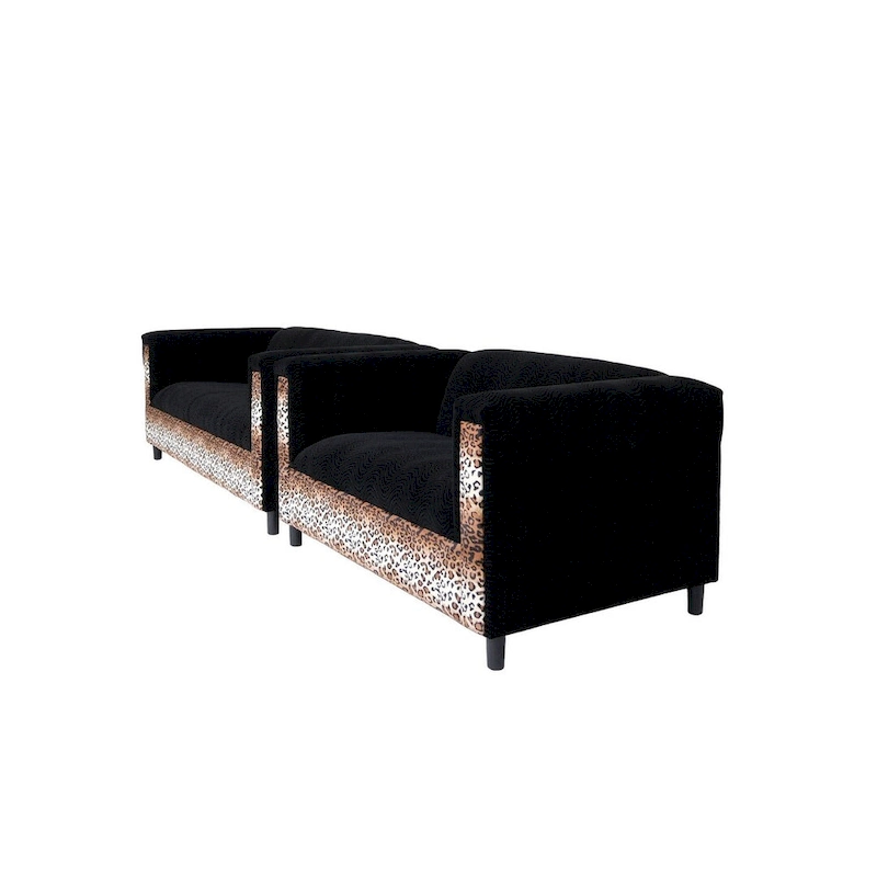 Coast to Coast Sofas Mid Century Modern Loveseat and Sofa Set Solid Wood Frame Upholstered