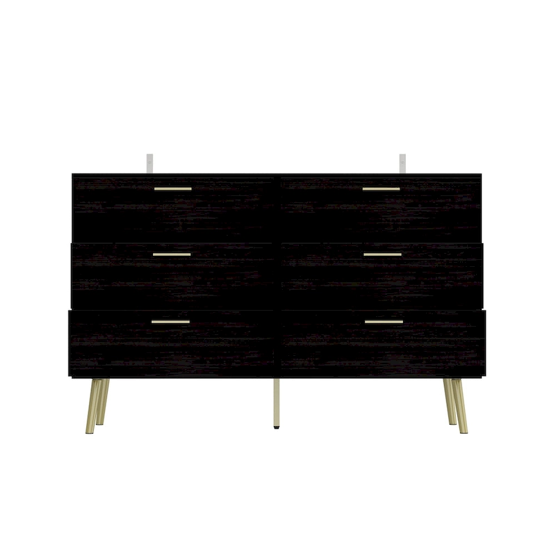 Timechee Modern 6 Drawer Storage Chest Double Dresser Sideboard Cabinet