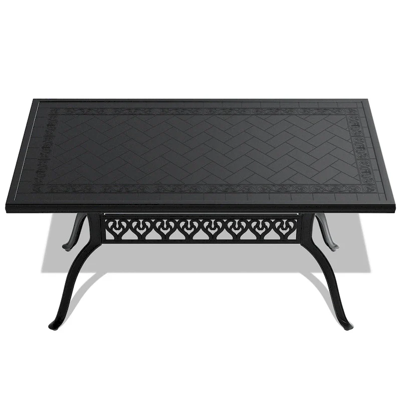 L59.05 W35.43-Inch Cast Aluminum Patio Dining Table