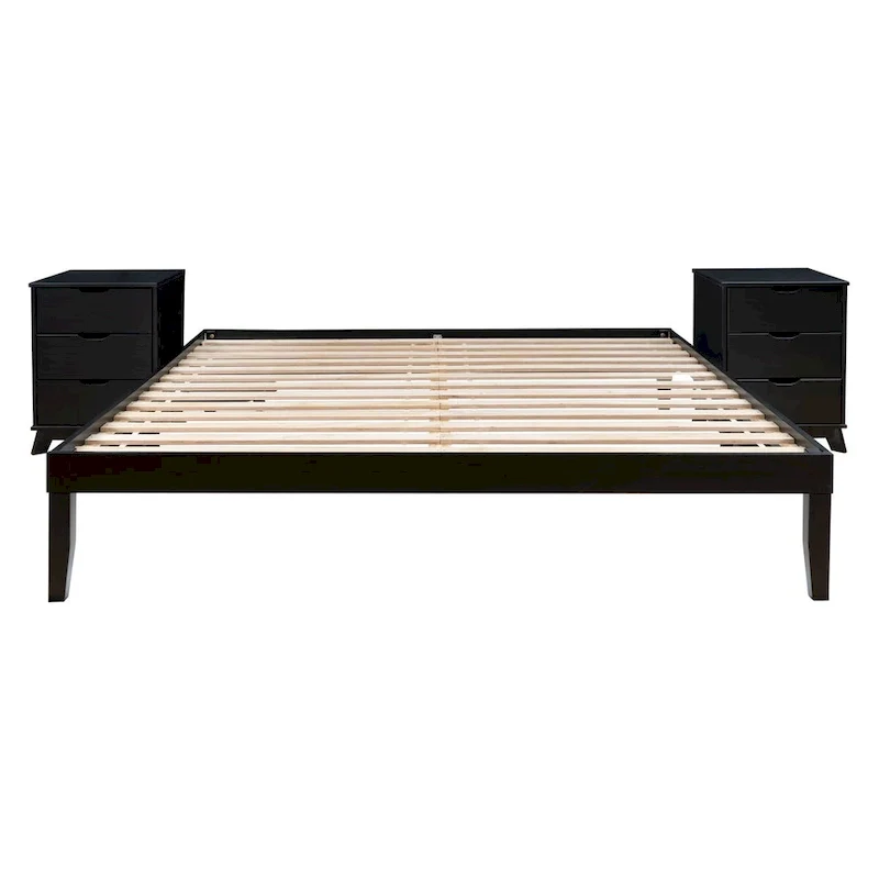 Purcell Bedroom 3-Piece Set with 3-Drawer Nightstands (Set of 2)