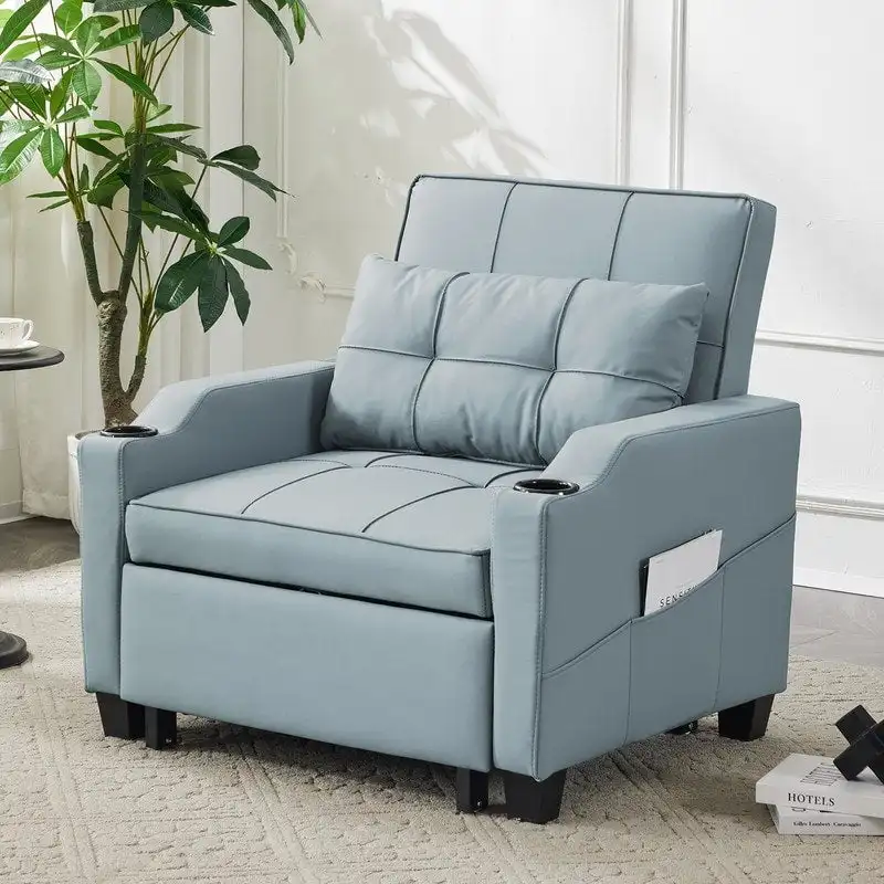 Chair Bed, Sleeper Sofa Chair Bed 3 in 1, Adjustable Recliner,Armchair, Sofa, Bed, Linen