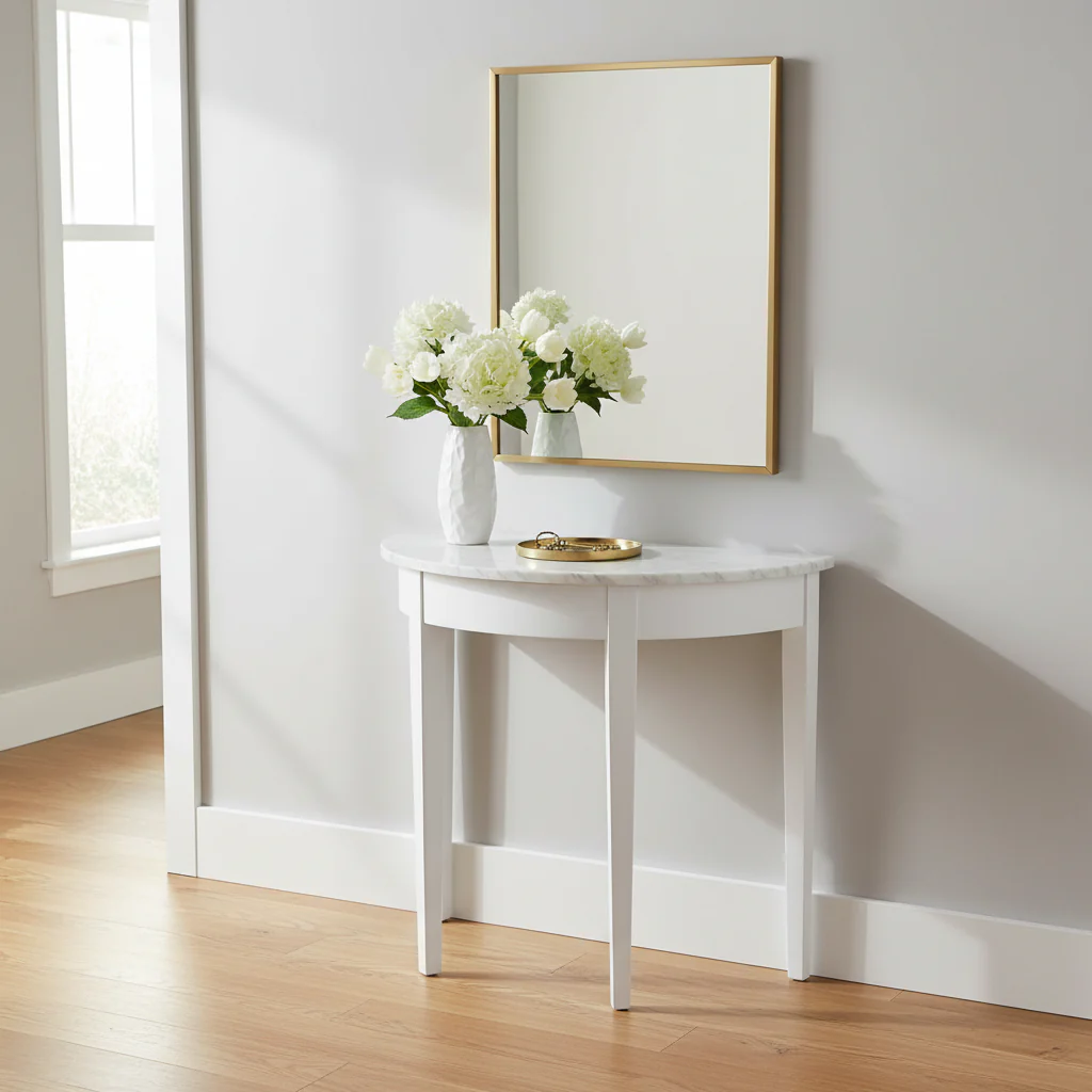 Demilune Unfinished Solid Parawood Table