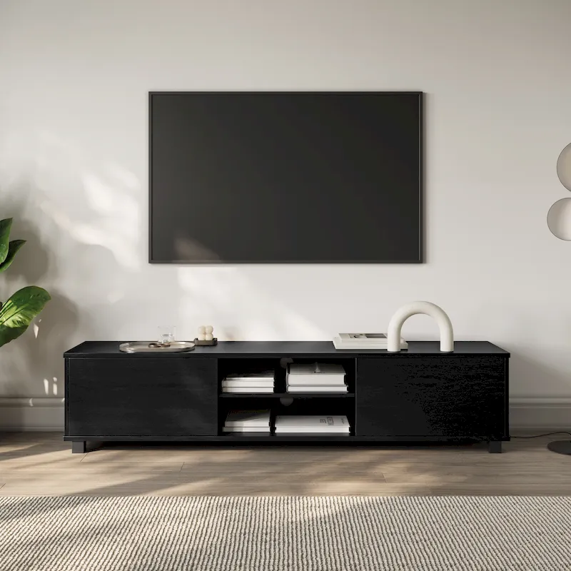 Hollywood Low Profile TV Stand With Doors for TV's up to 85