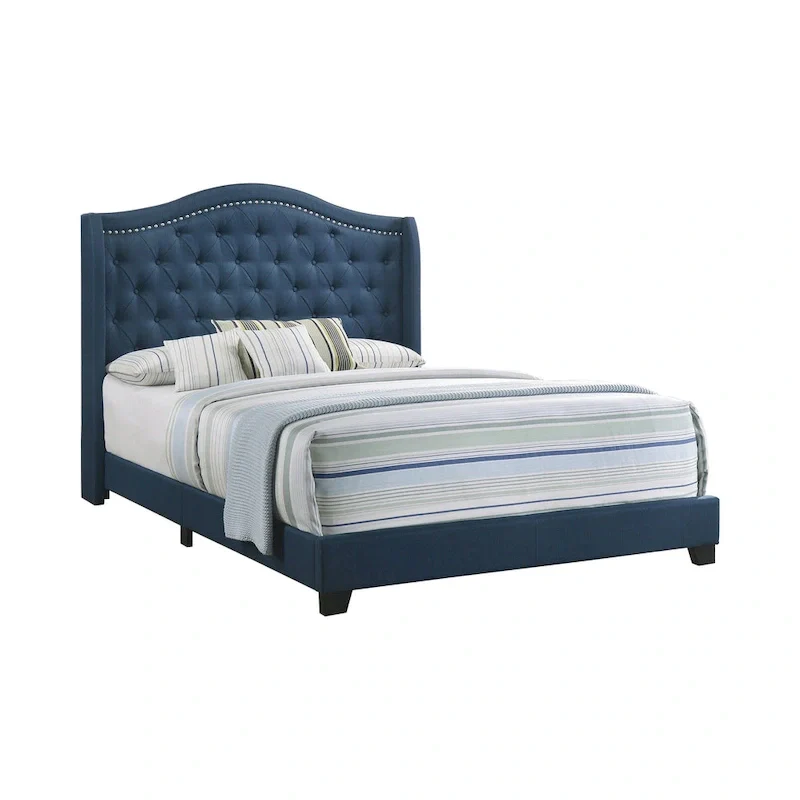 Maassluis Camelback Demi-wing Tufted Upholstered Bed