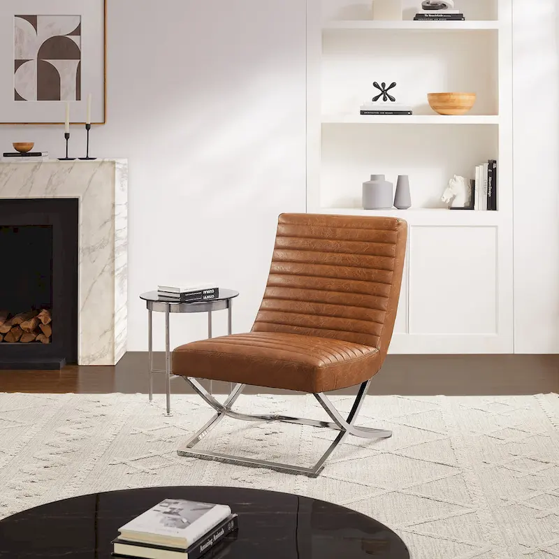 Art Leon Retro Armless Leather Chair