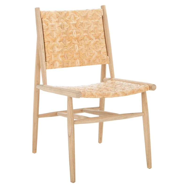 Nadine Coastal Rattan Dining Room Chair (Set of 2) - 24.8 x 19.6 L x 15.7 H - 25Wx20Dx35H