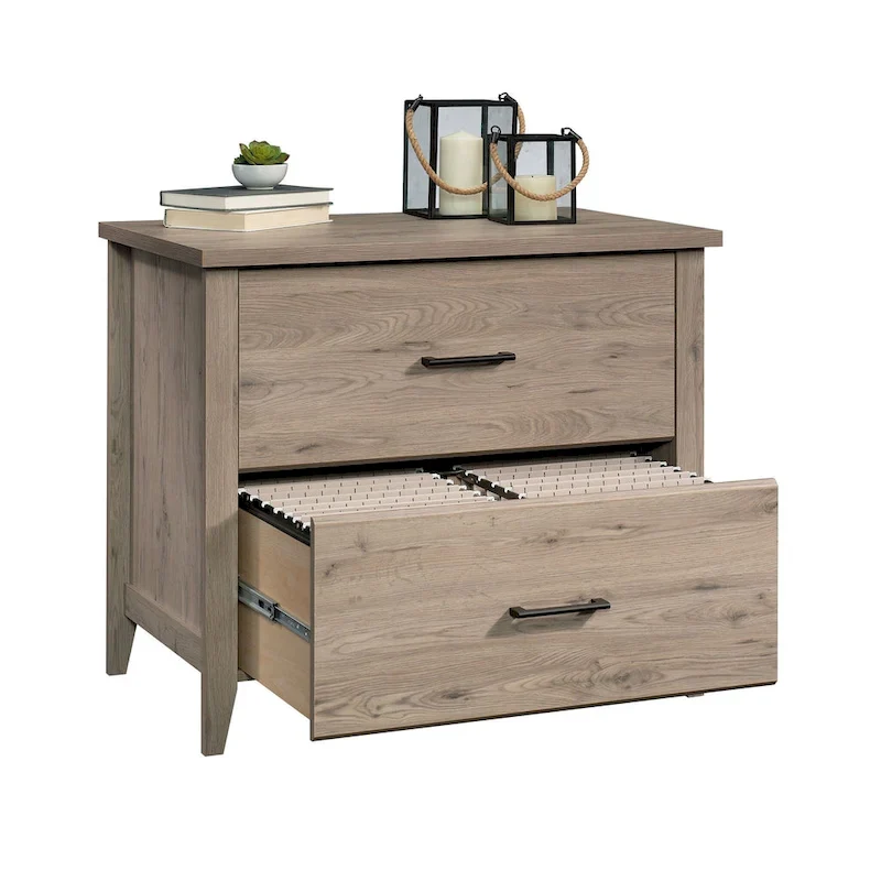 Lateral File Cabinet with Safety Interlock - Pebble Pine Finish