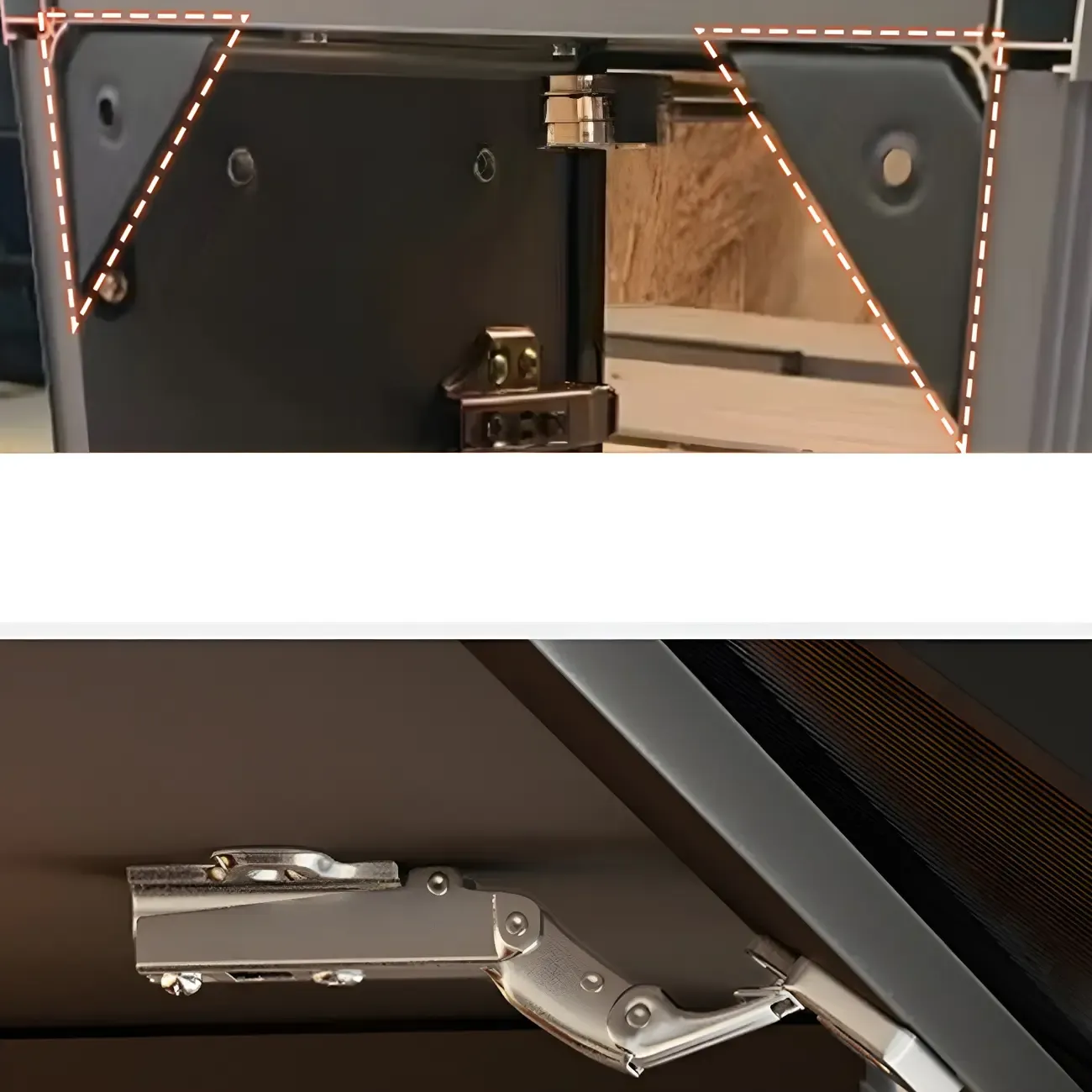 Grey Metal Floating Mounted Glass Kitchen China Cabinet