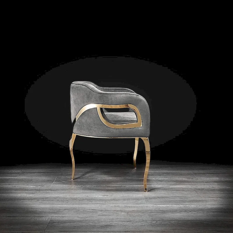 Caprice Titanium Gold Stainless Steel Dining Chair