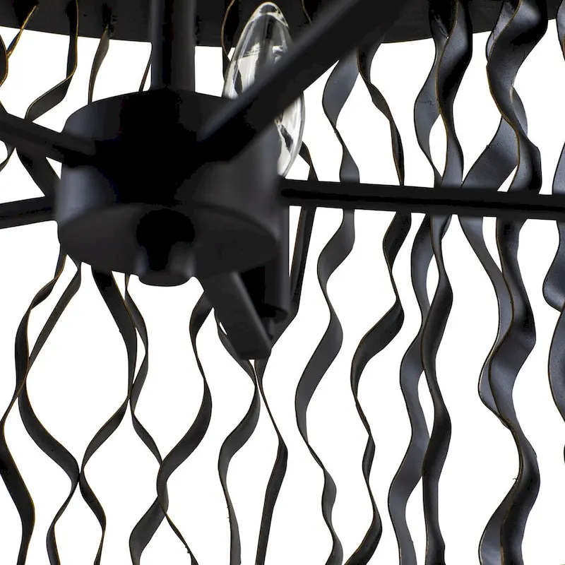 Estela 5-Light Pendant - Matte Black/French Gold