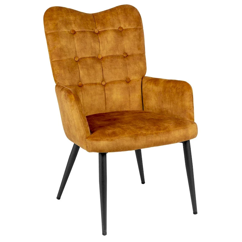 High-back Button Tufted Wingback Accent Chair